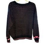 Torrid Cardigan Drop Shoulder V-Neck Button Front Sweater Black Pink Hearts Sz 0 Photo 4
