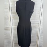 Calvin Klein Sleeveless Black Midi Dress w Curved Seams & Cutout V Neckline-6 Photo 1