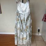 House Of CB  Minerva Soft Blue Vintage Ribbon Print Chiffon Midi Sundress Size M Photo 8