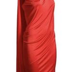 2011 VERSACE for H&M Grecian Red Shift Toga Dress With Cape Photo 0