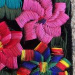 Embroidered Velvet Vintage Pouch Black Photo 3