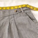 White Stag 90s VTG  Black brown plaid gingham high rise pleated shorts  Size 18/33” Photo 1