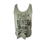 River Rat Graphic army green racer back tank Floating On The River size M/L Green Size M Photo 1