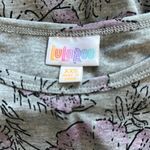 LuLaRoe  Gray Pink Floral Plumeria Beautiful Print Irma Blouse Size XXS EUC #4909 Photo 2