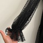 Milly  Black dot Tulle Ruffled Tiered Sundress with Bishop Sleeves sz -4 Photo 4