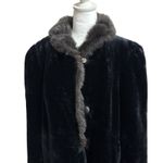 Vtg American Signature Faux Fur Coat Womens XL Black Luxury Mob Wife Timeless Photo 2