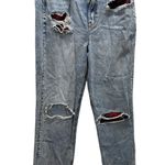 American Eagle  Highest Rise 90s Boyfriend Jeans Womens Size 10~Distressed Plaid Photo 0