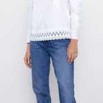 ZARA  Lace Accents Poplin Blouse S Photo 1