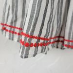 Kate Spade Womens Blouse Size XS Gray Striped Embroidered Tassels Boho Peasant Photo 12