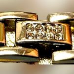 Handmade Fine Designer Runway Style White Leather Bracelet Chain Rhinestone Original Art Unisex Men Women Pebble Grain Snap Clasp Adjustable Photo 6