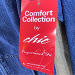 Chic Size Medium Denim Zipper Front Hoodie with Pockets & 3” side slit V… Blue Photo 8