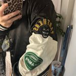 PacSun  90s Oversized Athletic Varsity Jacket Black Size XS/S Photo 4
