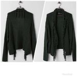 Gypsies & Moondust Small Green Knit Fringe Cardigan Sweater with Pockets Photo 1