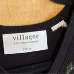 Liz Claiborne Vintage Villager Floral Glitter Black Sweater Vest Photo 3