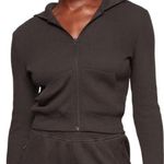 SKIMS Waffle Knit Cropped Zip Chocolate Photo 0