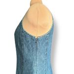 Vintage Ralph Lauren Denim Midi Dress Spaghetti Strap Flared Hem Boho Western Blue Size 12 Photo 4