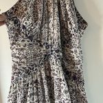 L'Agence L’AGENCE Dress Clio Shirred Silk Floral Knee Length in Ivory Photo 6