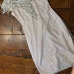 Scala  Vintage Cocktail Party Dress Pink White Silver Sequened Tassell Photo 7