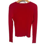 Radzoli Blouse Womens Size S Vintage Red Full Zip Ribbed Long Sleeve Sweater Top Photo 7