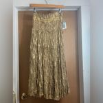 WD.NY Gold Lace Ruffled Maxi Skirt. Size Photo 1