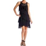 SL Fashions Black High Low Cocktail Dress Size 8 Photo 2
