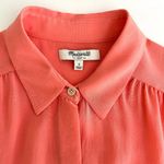 Madewell Silk Camp Blouse in Coral Size S Photo 4