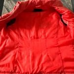 Talbots  Red Front Zip Puff Vest With Adorable Ruffle Detail & Front Pockets Sz L Photo 5