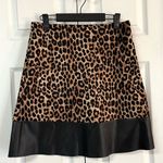 Michael Kors MICHAEL  Leopard Print & Faux Leather Mini Skirt Size Small Photo 8