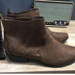 Arizona Jean Co Women's 11 Brown Suede Almond Toe Block Heel Ankle Booties Photo 1