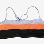 prAna  Women S Black Colorblock Lurisa Bikini Top UPF 50+ Adjustable Cross Straps Photo 0