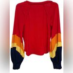 We The Free  Rainbow Dreams Balloon Sleeve Shirt multi-color sleeves XS oversize Photo 1