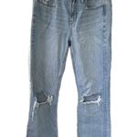 American Eagle 100% Cotton Distressed Light Wash Ripped 90s Bootcut Denim Jeans Photo 0