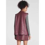 Wild Fable $42 New  Faux Leather Moto Vest - Berry - Small Photo 1