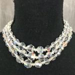 None Necklace costume jewelry accessory Clear beads 3 strand necklace Photo 0