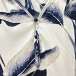 Nic+Zoe  Botanical Leaf Print Tunic Blouse Womens XXL Split Neck Button Front Photo 2