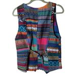 No Boundaries Vest Patchwork SZ M Boho Bohemian Hippie Art Teacher Metallic Photo 1