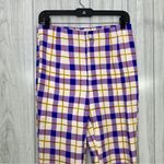 Anthropologie Maeve Susanna Flare Pants Colorful Plaid size S Small Photo 4