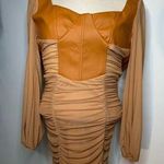 Cbr brand sheer and pleather with ruching Small NWT Photo 0