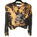 Gypsy Warrior  Size Small Black Tie Dye Rose Moon Space Graphic Crewneck Sweatshi Photo 0