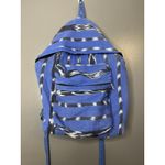 El Paso Saddleblanket Woven Cotton Backpack Blue Ikat Stripe Boho Southwestern Photo 2
