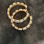 Elegant Exaggerated Chunky Gold Crystal Hoop Earrings Photo 7