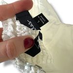 Lulus  NWOT Exceedingly Dreamy White Textured Woven Floral Tie-Strap Midi Dress Photo 6