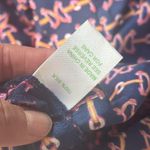 Lilly Pulitzer  Silk Ruffled Short Sleeve Blouse 14 Navy Printed Exquisite Top Photo 6