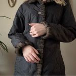 CAbi Black Quilted Puffer Jacket with Brown Faux Fur Trim Photo 8