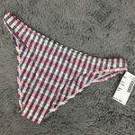 Topshop Pink White Grey Checkered Gingham Ruffle Hip Bikini Bottoms NEW Photo 1