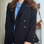 Gibson Latimer  Black Asymmetric Double Breasted Blazer‎ Size Medium Photo 0