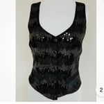 Diane Von Furstenberg 
Yvette Sequin Vest Sleeveless Black
Silk 4 Photo 3