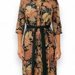 Loco Lindo | S | Silk Blend Floral 3/4 Sleeve Knee Photo 1