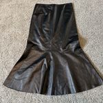 Dana Buchman  Women's Black Leather Fit and Flare Skirt Size 8 Photo 0
