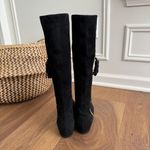 Stuart Weitzman Boot Tass Hidden Wedge Black Suede Gold Zipper Boot $695 6.5 Photo 4